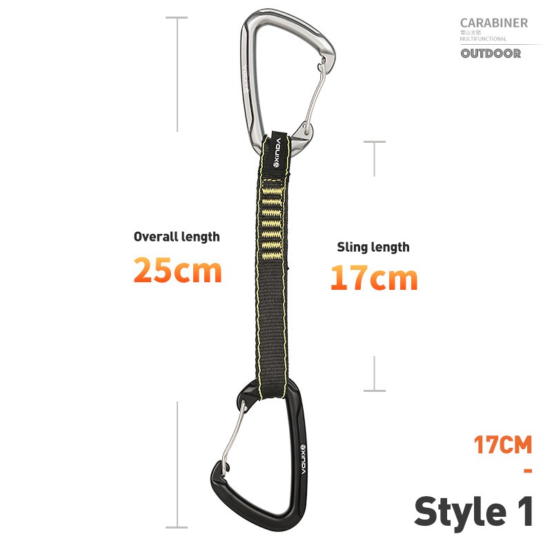 Rock Climbing Quickdraw Sling Professional Safety Lock Extenders Carabiner Mountaineer Outdoor