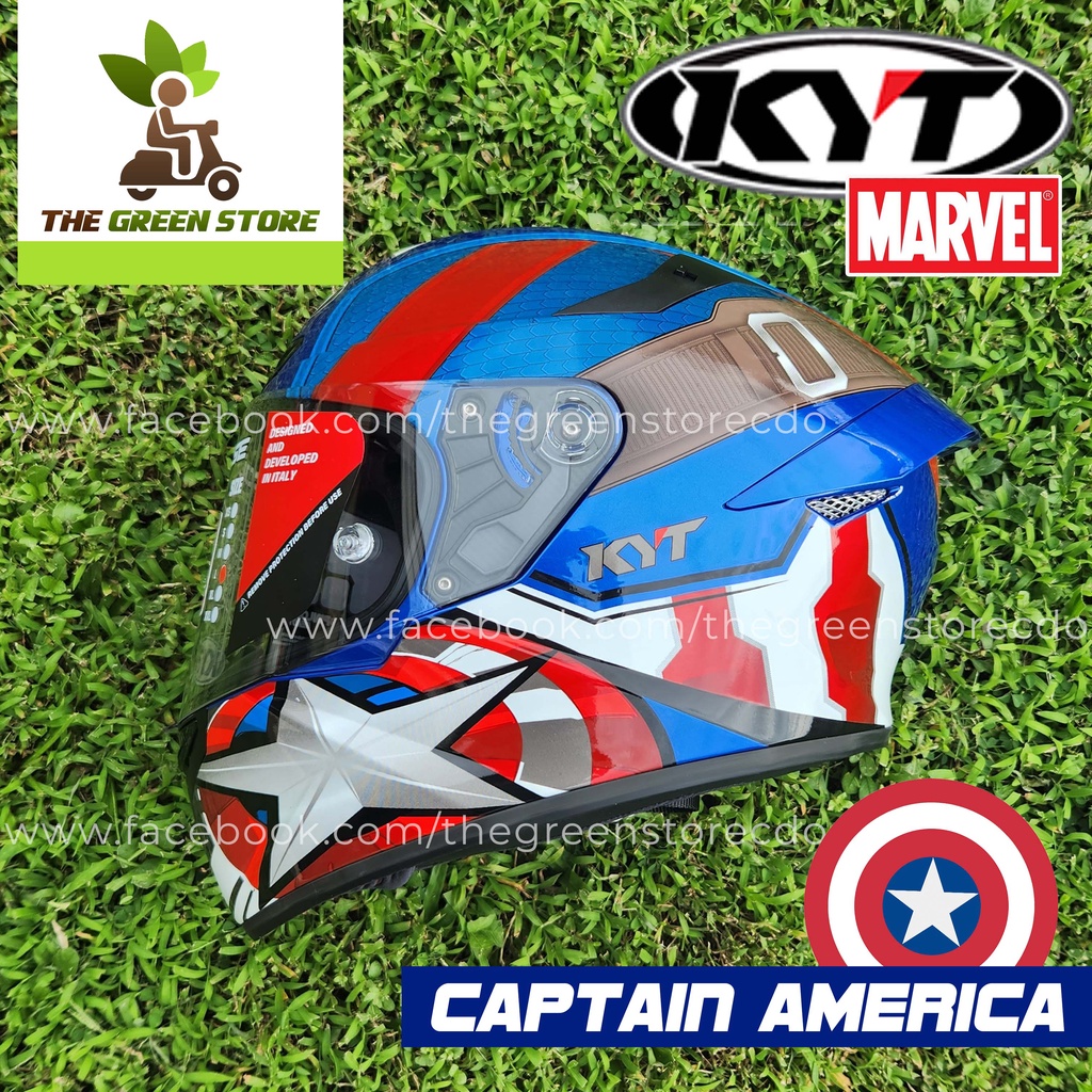 KYT TT Course CAPTAIN AMERICA Helmet ( Marvel Edition ) Shopee Philippines
