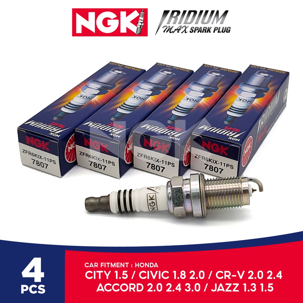 NGK 4Pcs ZFR6KIX11PS Iridium Max Spark plug for Honda City / Accord