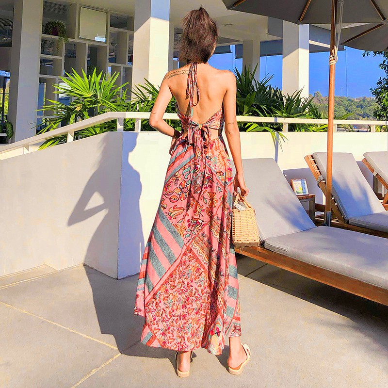 Backless beach maxi dress best sale