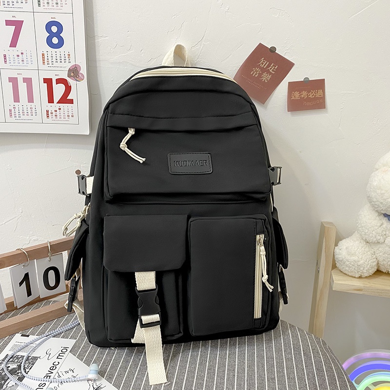 ENDUO DESIGN Cosmic Starry Sky Backpack - 17 Inch 3D Printed Schoolbag For Boys & Girls, Black