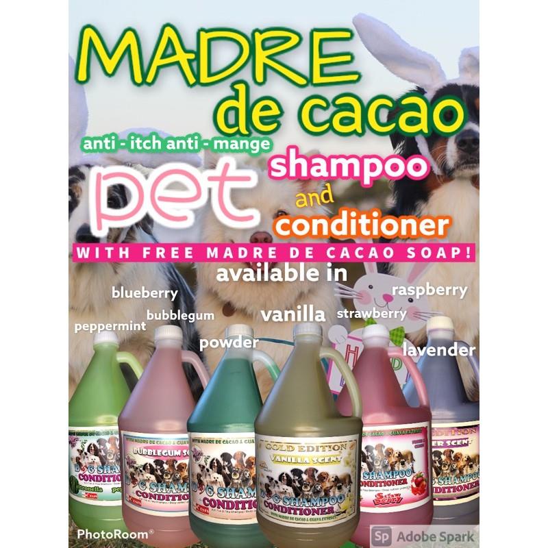 DOG¤1Gallon MADRE DE CACAO SHAMPOO Pet shampoo and conditioner With