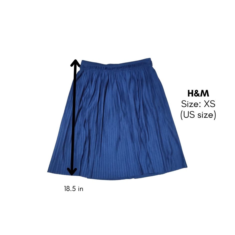 H and 2024 m blue skirt