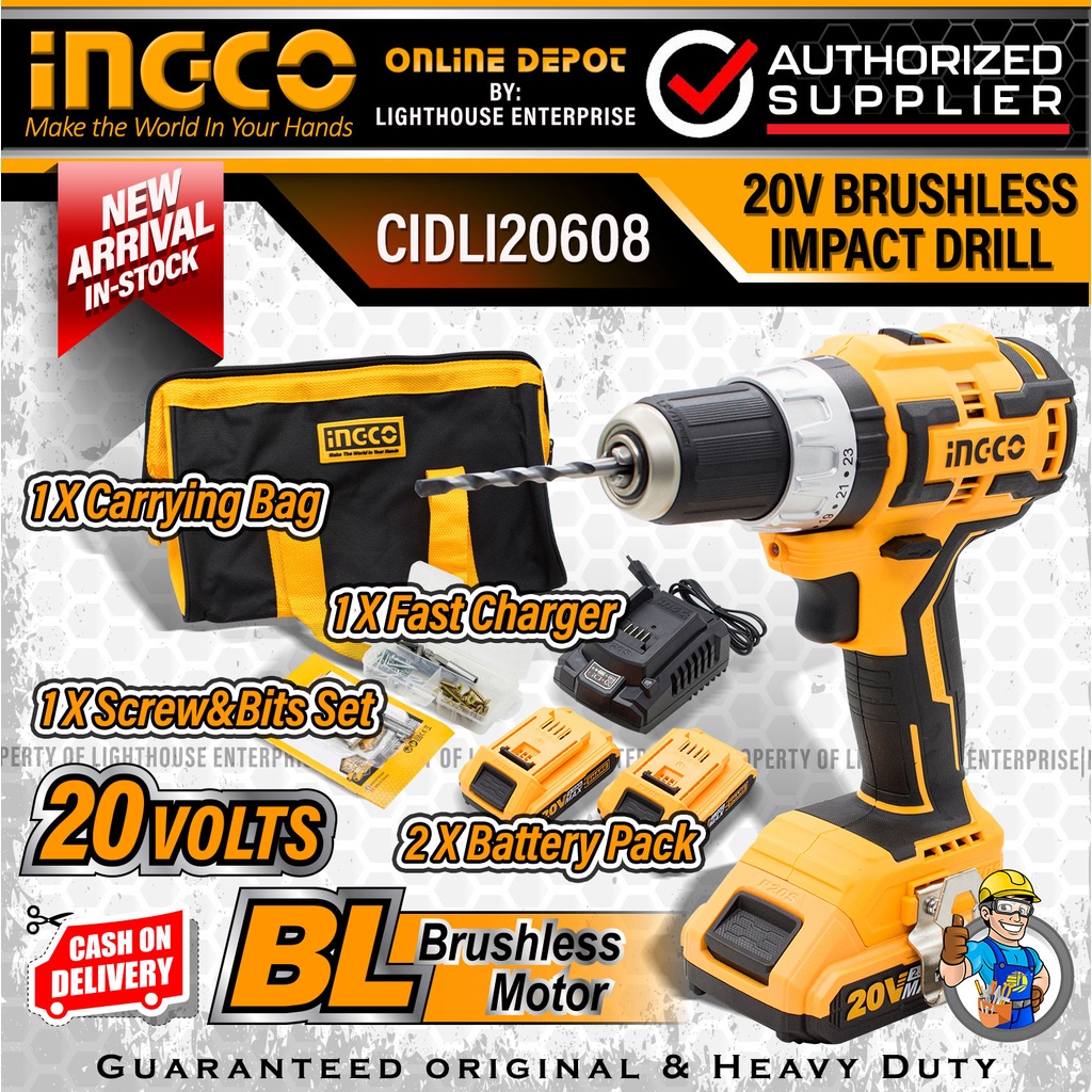 20V Brushless Cordless Impact Drill, 13mm