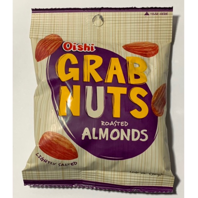 Oishi Grab Nuts roasted almonds lightly salted 30g Keto low