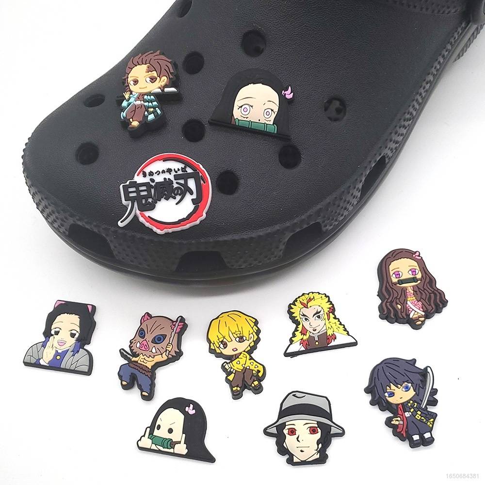 Well Anime Demon Slayer Charms Crocs Pins Tanjiro Nezuko Shoes Jibbitz for Crocs DIY Cartoon
