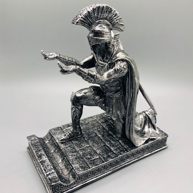 Executive Knight Pen Holder With Helmet Bronze Statue Armor Roman Rider ...