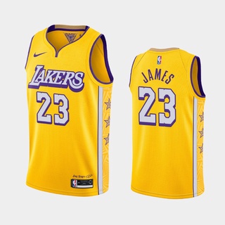 New Fanatics LeBron James LOS ANGELES LAKERS #23 Gold NBA Team Replica  JERSEY M