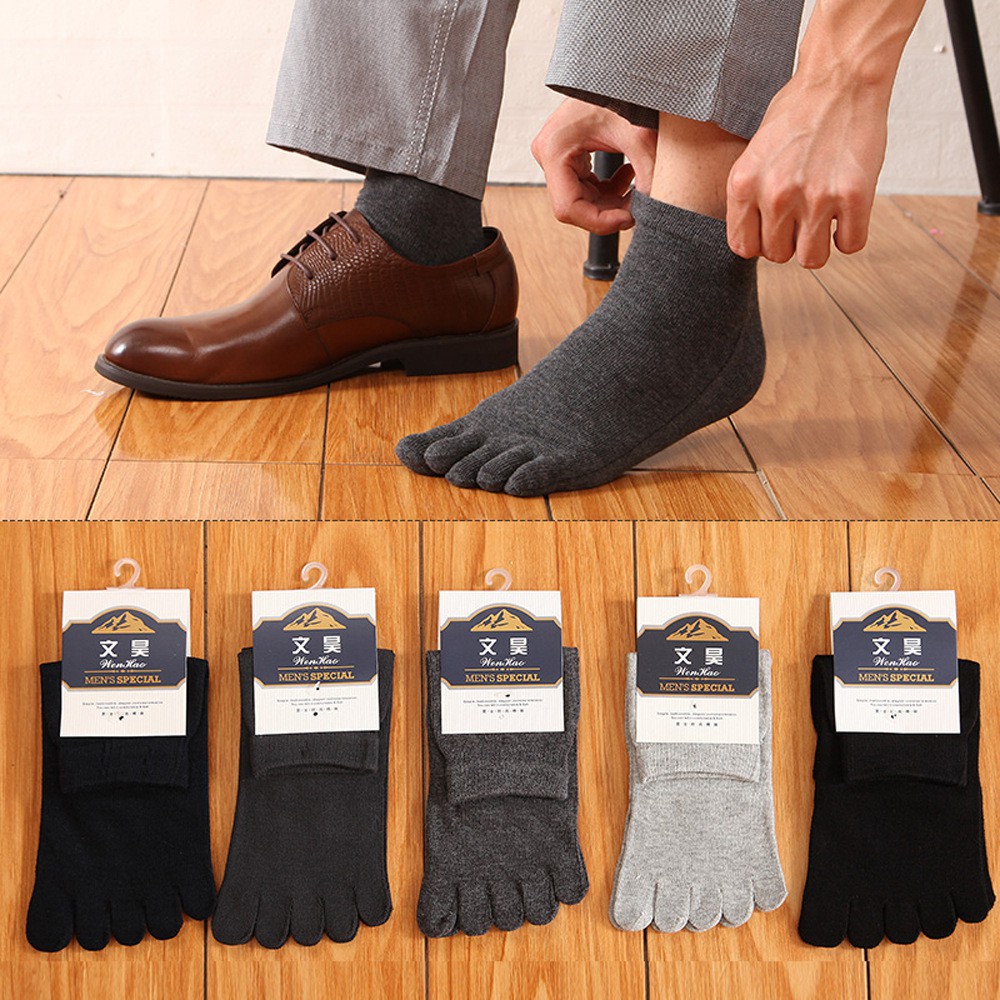 Men's silver fiber antibacterial toe socks 5finger socks breathable to