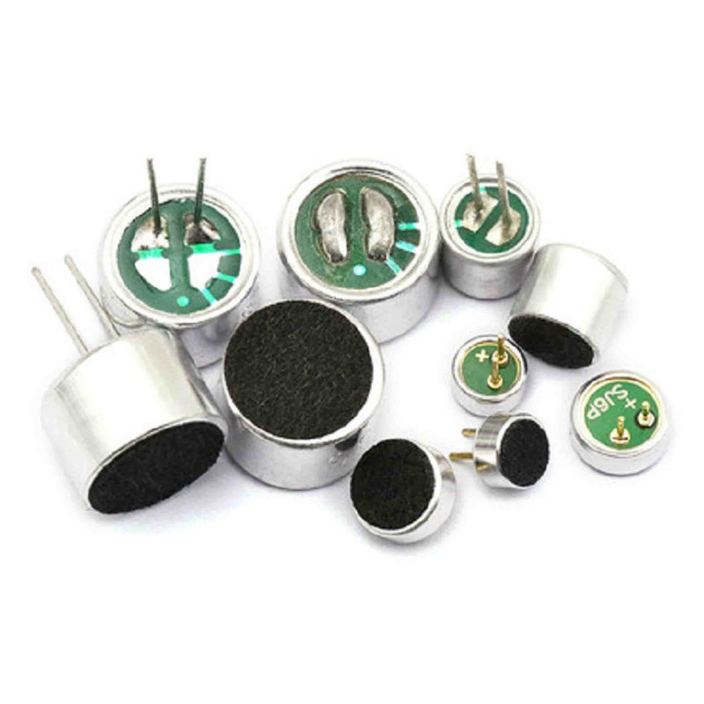 100pcs 6x5mm 2-Pin DIP Electret Microphone Pickups (58dB Sensitivity)