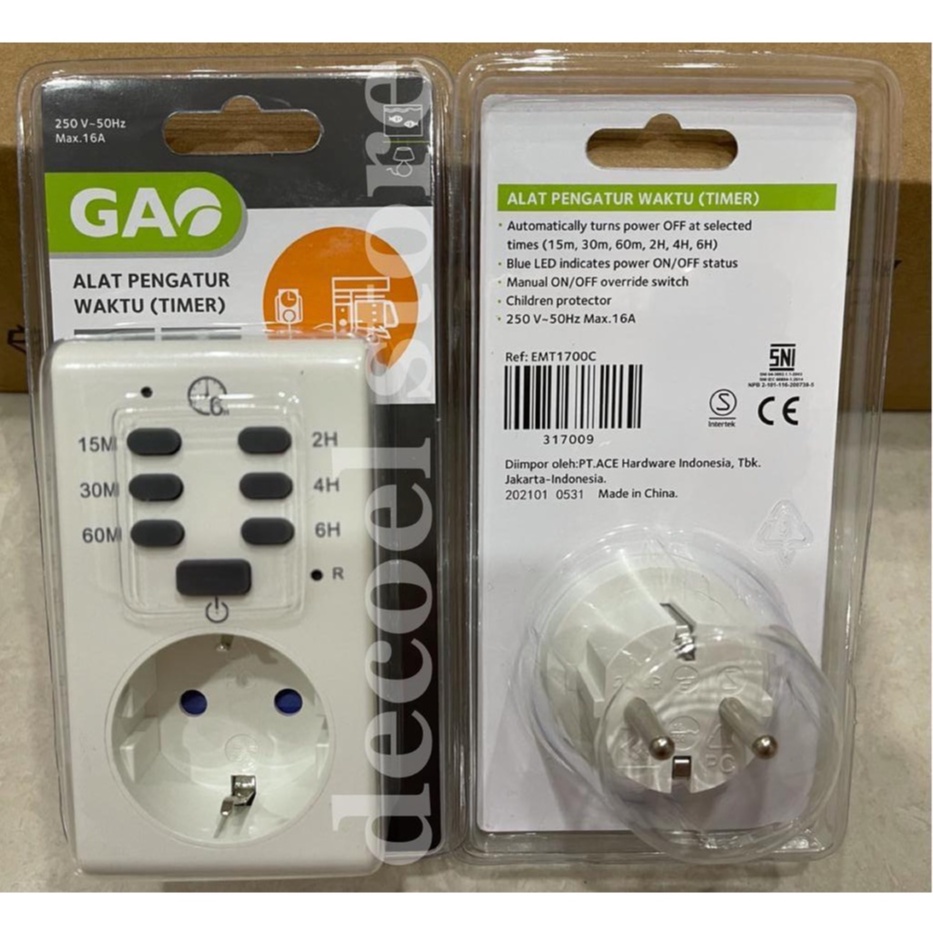 Gao Timer Switch Socket Timing Plug-In Timer Switch Socket OFF | Shopee ...