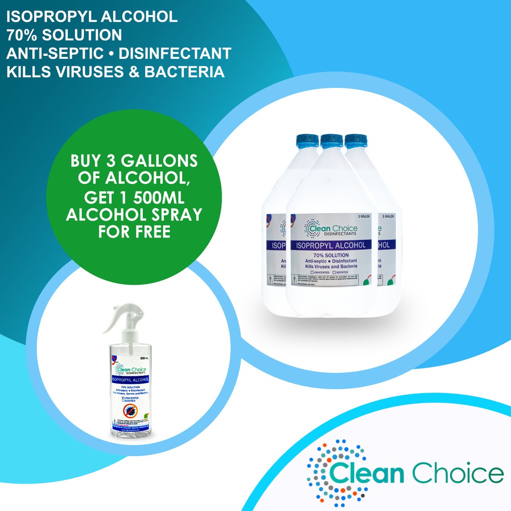 Clean Choice Disinfectant Isopropyl Alcohol 70% Solution Antiseptic 1 ...