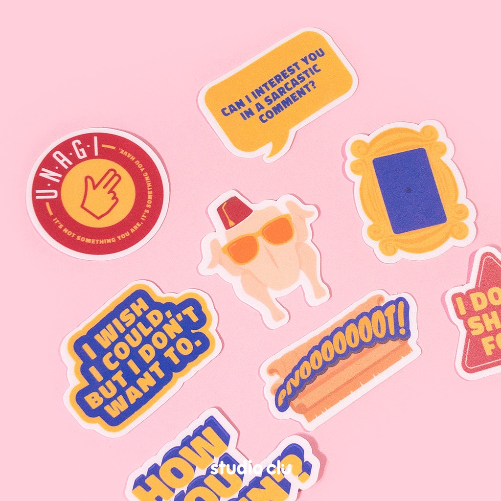 FRI The One with the Stickers Set Vinyl | Sitcom TV Matte Waterproof ...