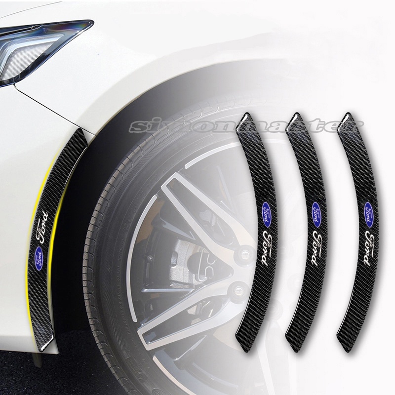 4pcs/set Modified Carbon Fiber Car Wheel Edge Emblem Sticker Auto Tire ...