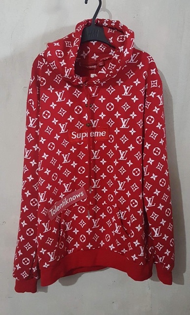 Fake Supreme x LV hoodie, Men's Fashion, Tops & Sets, Hoodies on Carousell