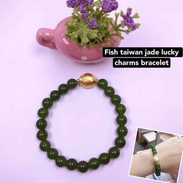 Lucky Fish Taiwan Jade Charm Bracelet