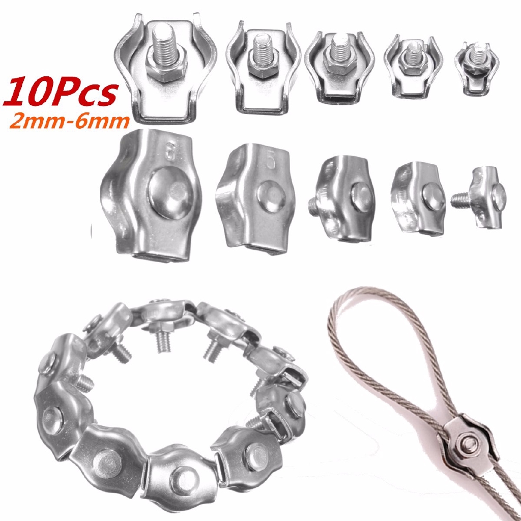 Stainless Steel Wire Rope Simple Grip Cable Clamps Caliper | Shopee ...