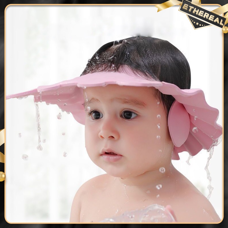 Baby bath shower cap shampoo bath cap adjustable EVA cap waterproof eye