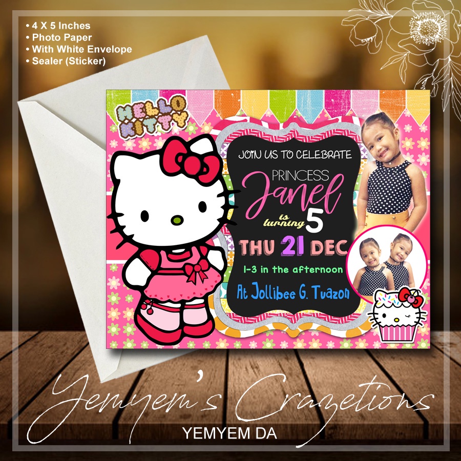 103 HELLO KITTY BAPTISM CHRISTENING BIRTHDAY INVITATIONS 12