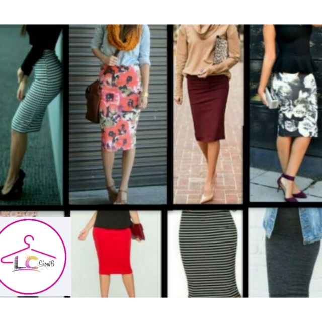 Pencil cut skirt clearance shopee