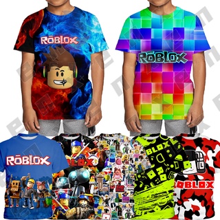 Kids Boys Roblox Print T-shirt Summer Casual Short Sleeve Crew Neck Tee  Tops