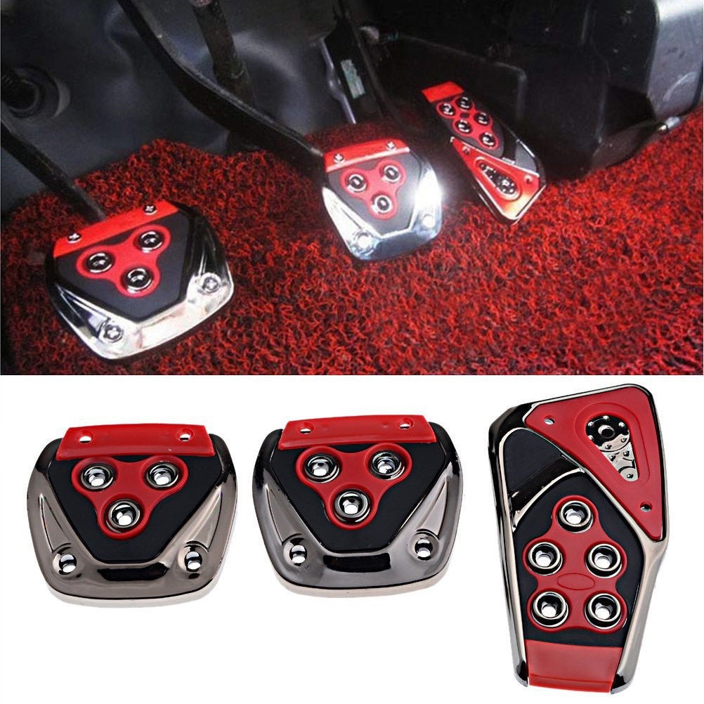 3x Universal NonSlip Manual Car Brake Clutch Accelerator Pedals Pads