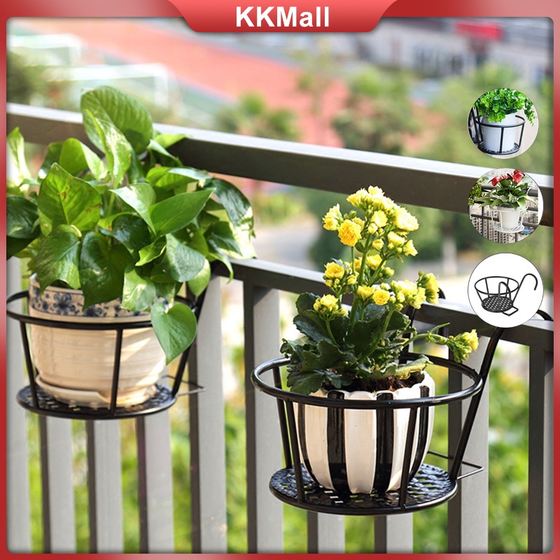 Iron Art Balcony Flower Pot Hanging Baskets Balcony Plant Racks Wrought ...