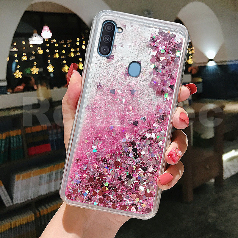 Case Samsung Galaxy A11 M11 Bling Liquid Quicksand Glitter