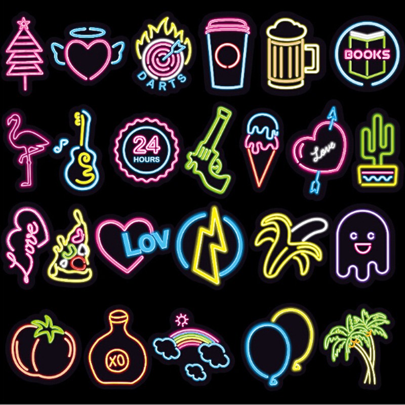 ▫✢✐WMPH ✹✿ 100Pcs Neon light stickers kids toy cute sticker