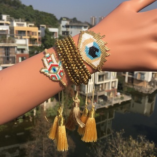 NANA Turkish Eye Bracelet MIYUKI Evil Eye Bracelets For Women Jewelry Mexico  Pulseras Gift Lips Star Hamsa Hand Men Armband2