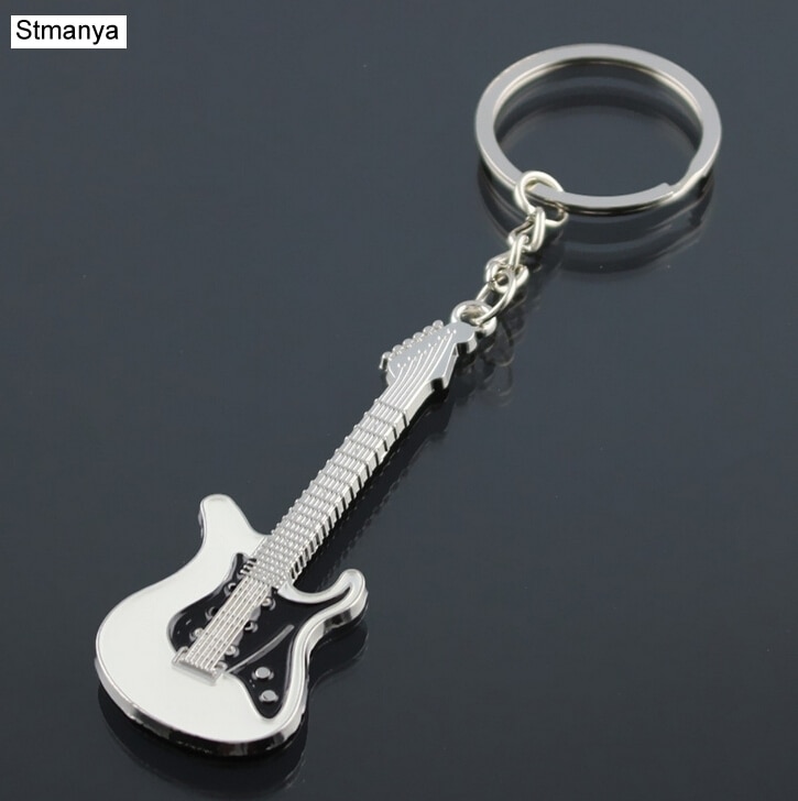 Guitar Keychain Metal 6 Colors Keychain Cute Musical Car Key Ring