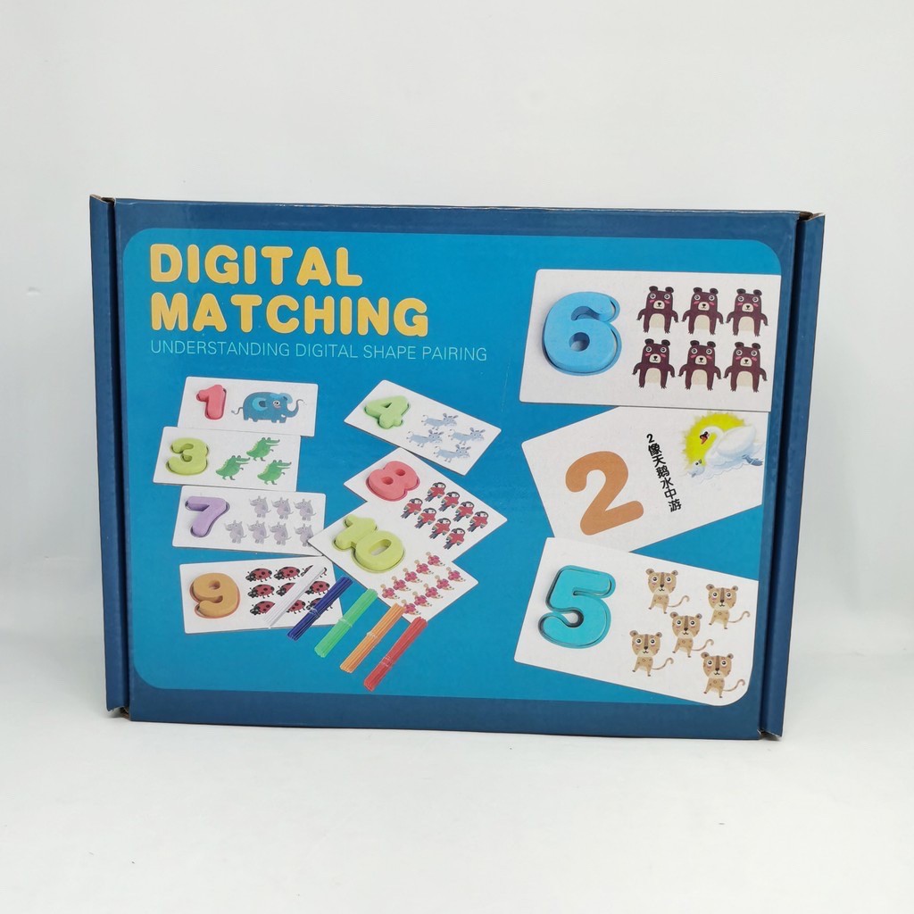 LETTERS NUMBERS MATCHING WOODEN BLOCKS SET ABC 123 Counting Sticks ...