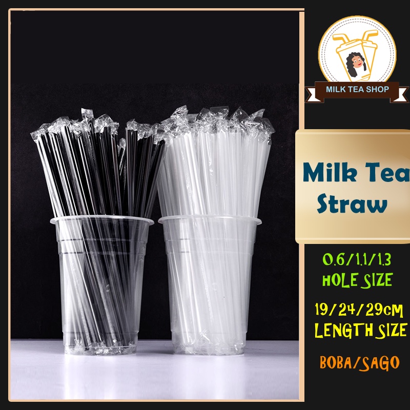 100pcs Boba Straw Individual Wrapped Milktea Straw /Juice Straw/ Pearl ...