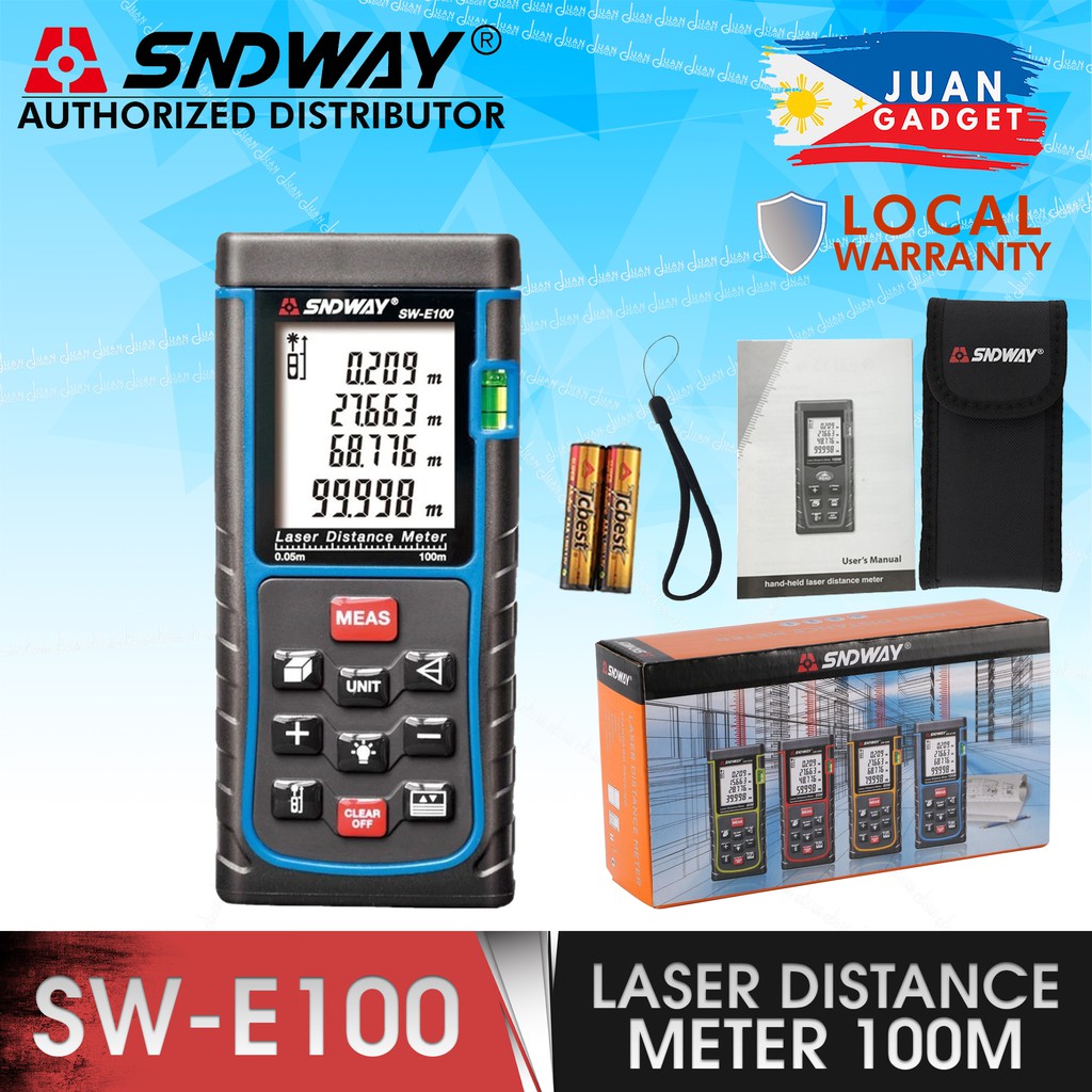 Sndway SW-E100 Laser Distance Meter 100M Rangefinder Measure Device ...