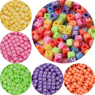 Letter Beads Mix Letter Beads 6 X 6 Mm Cube Square Acrylic Beads Colors:  Gold, Mixed Colors 15 Grams Approx. 100 Pieces 