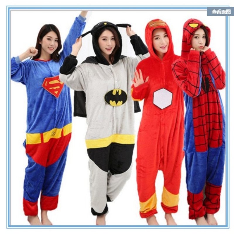 Movie One Piece Student Pajamas Homewear Couple Wear Spiderman Iron Man ...