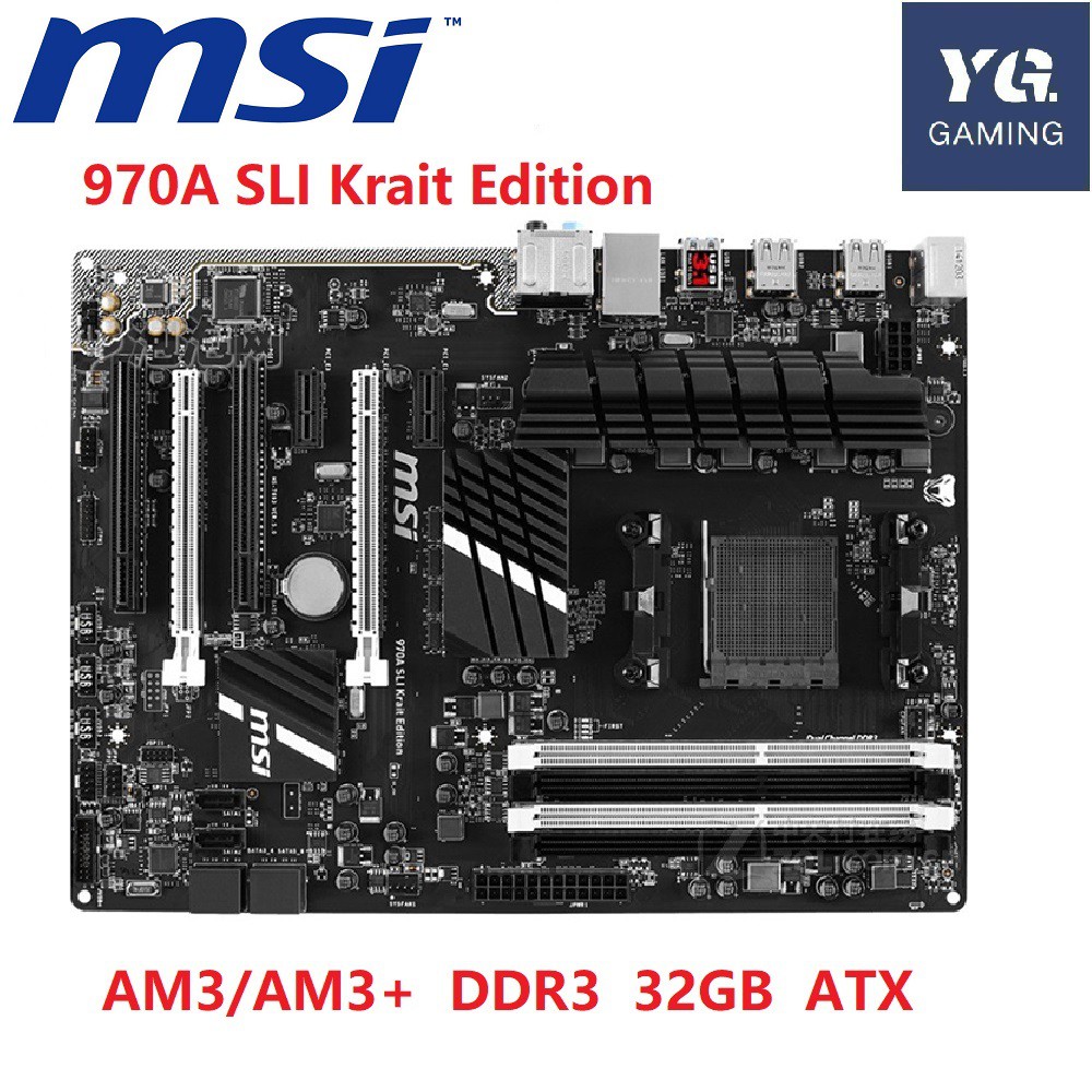 original motherboard for MSI 970A SLI Krait Edition LGA AM3+ DDR3 STAT3 USB3.0 USB3.1 32GB 970