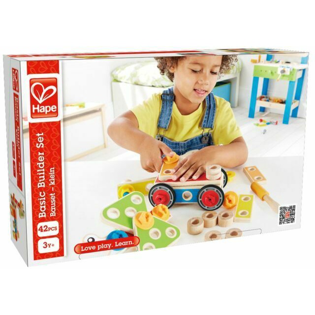 Hape E3080 Basic Builder Set Wooden Construction Kit Shopee Philippines