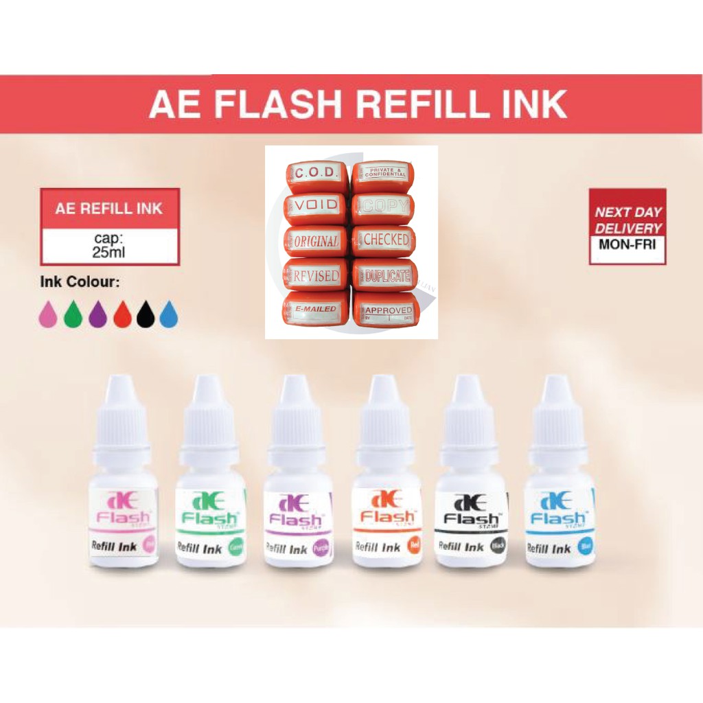 AE Flash Stamp Refill Ink Pre-Inked Stamp Refill Ink | Shopee Philippines