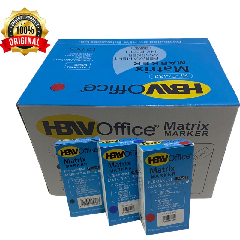 ORIGINAL HBW Office MATRIX INK REFILL 32ML (PERMANENT) | Shopee Philippines