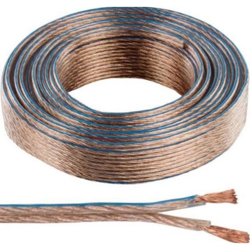 SPEAKER WIRE TRANSPARENT HEAVY DUTY CABLE WIRE SIZE #18 / #16 / #14 ...
