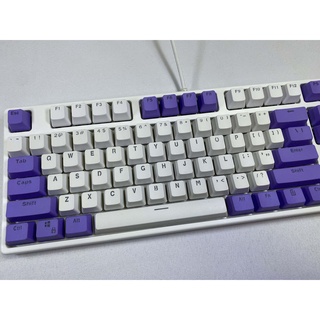 Purple white Keycaps, 87 key PBT Material OEM profile Backlit Two-Color ...