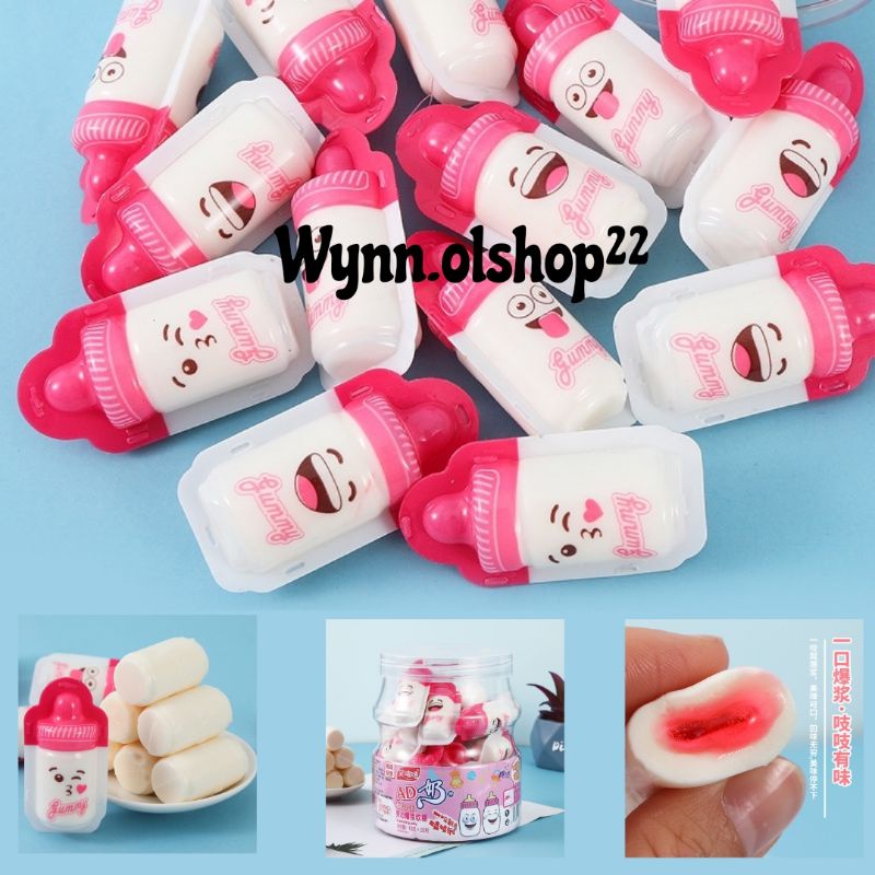 Halal GUMMY JELLY Candy YOGURT Flavor Filled With Jam Packaging Bottle