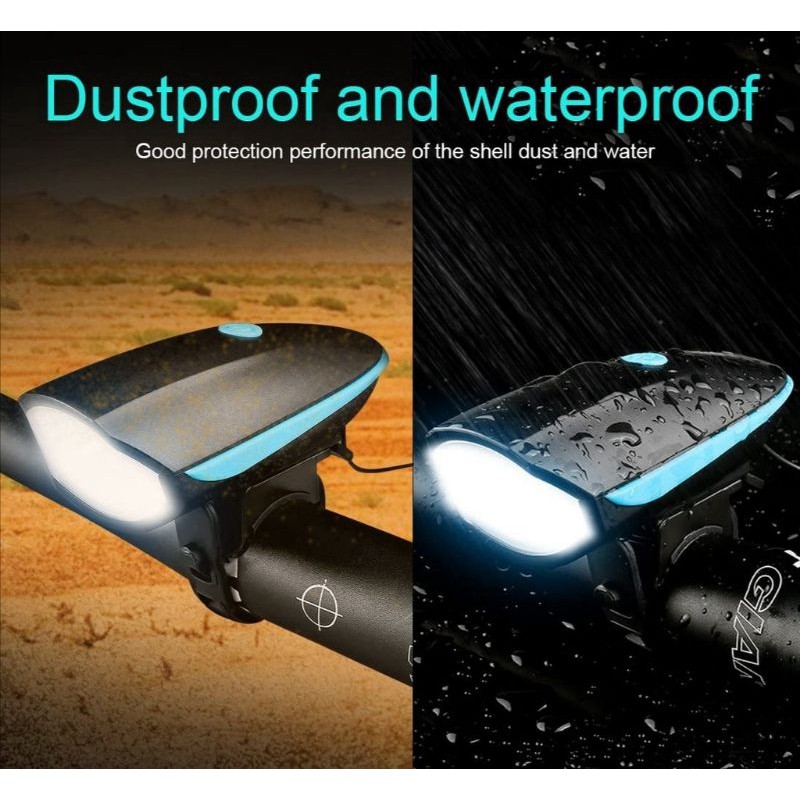 Best Bike Lights with Super Loud Bike Horn, Night Bicycle Safety  Flashlight, USB Rechargeable & Waterproof