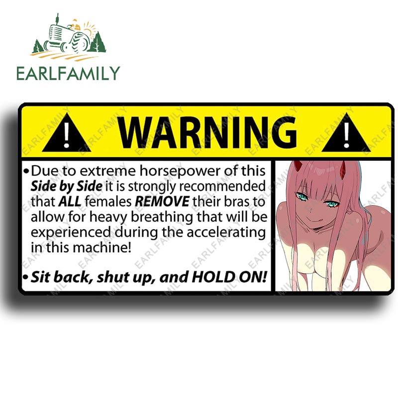 Warning: Remove Bra Extreme Horsepower Decal Sticker – 3.5x6 Inch – Laminated Oracal Vinyl