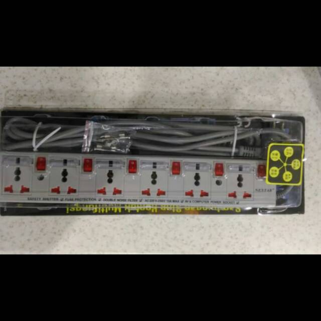 6 hole power plug + switch + cable (NESTAR) | Shopee Philippines