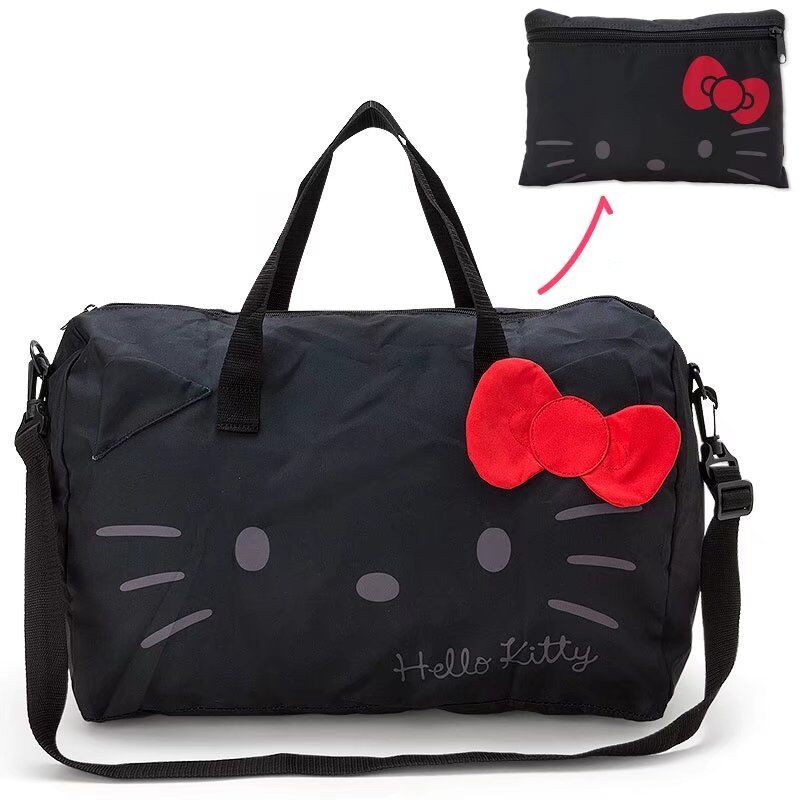 My Melody Hello Kitty Foldable Folding Trolley Travel Bag Cute Kawaii Tote Duffle Bags Women Pink Black Crossbody Hand Luggage Bag Shopee Philippines
