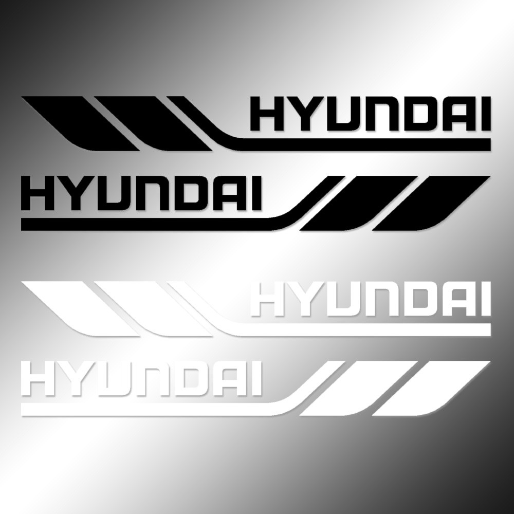 Stickers | 2x Hyundai | Racing | Decals | Stripes | Vinyl Weather Proof ...