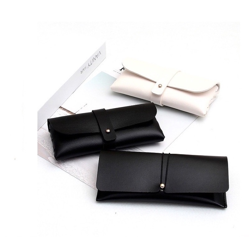 Soft Faux Leather Eyeglasses case wallet type eyeglass holder non ...