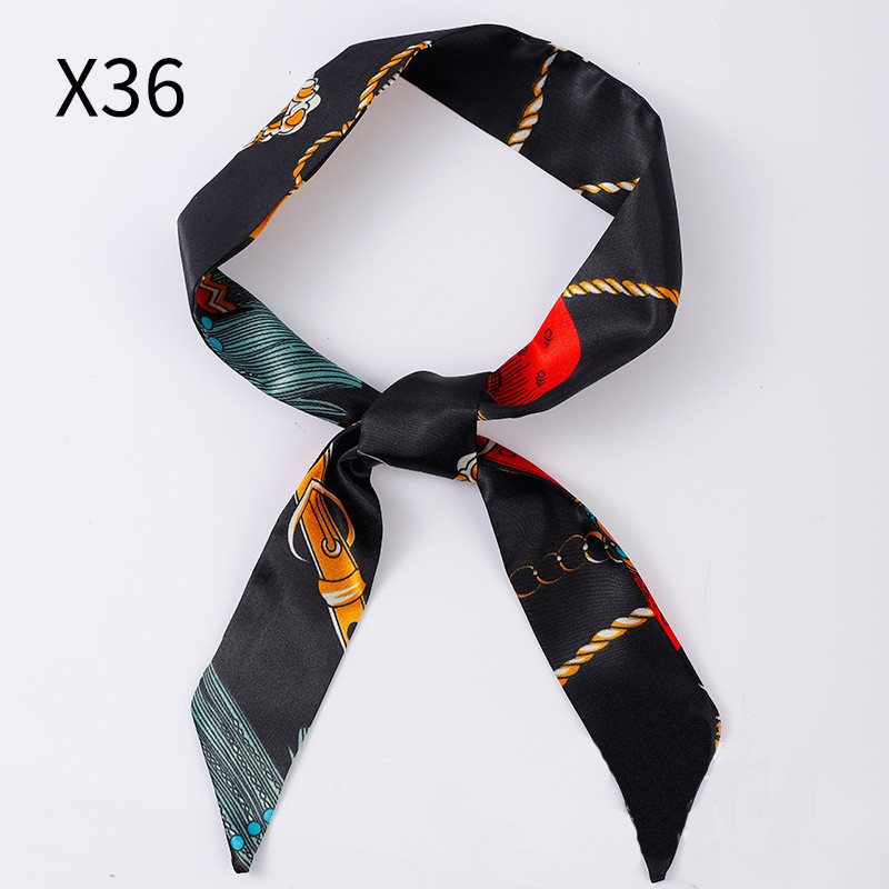 ECGIFT SC007 Twill Silk Scarf Fashion Bag Pouch Ribbon Strap Scarf